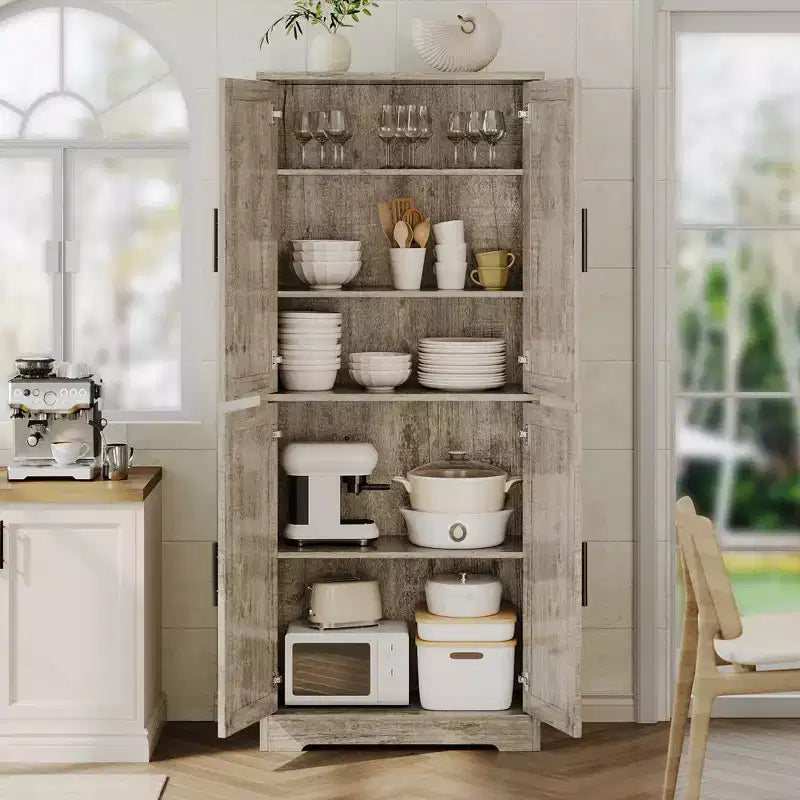 Meuble de rangement moderne avec étagères réglables et portes pour cuisine, salle de bain et salon