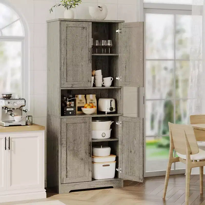 Meuble de rangement moderne avec étagères réglables et portes pour cuisine, salle de bain et salon