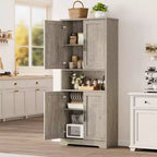 Meuble de rangement moderne avec étagères réglables et portes pour cuisine, salle de bain et salon