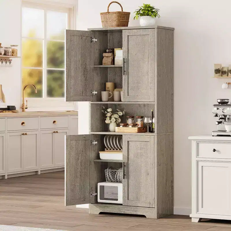 Meuble de rangement moderne avec étagères réglables et portes pour cuisine, salle de bain et salon
