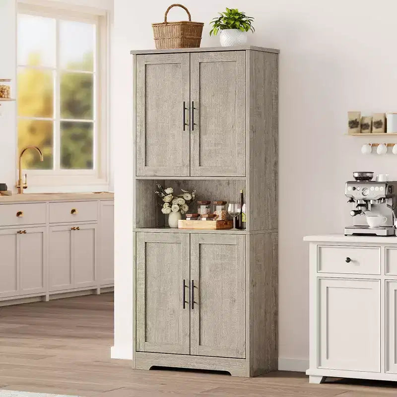 Meuble de rangement moderne avec étagères réglables et portes pour cuisine, salle de bain et salon