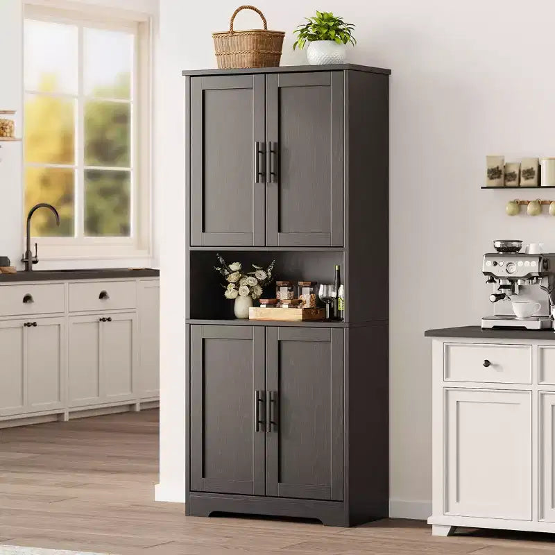 Meuble de rangement moderne avec étagères réglables et portes pour cuisine, salle de bain et salon