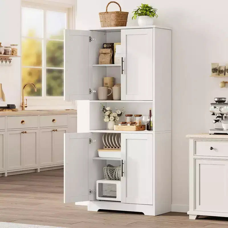 Meuble de rangement moderne avec étagères réglables et portes pour cuisine, salle de bain et salon