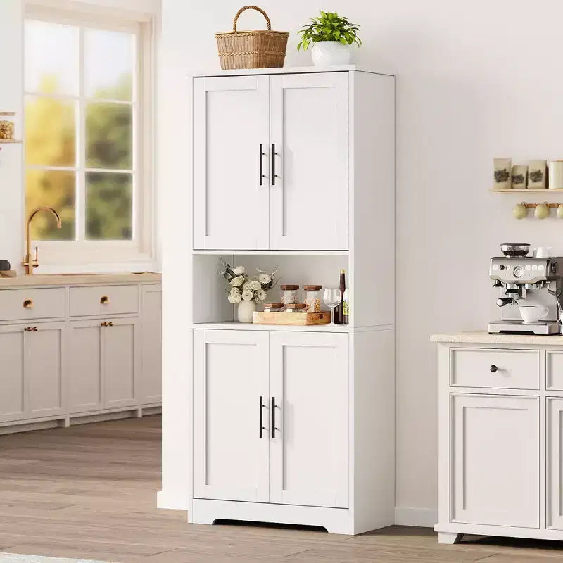 Meuble de rangement moderne avec étagères réglables et portes pour cuisine, salle de bain et salon