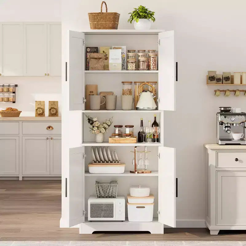 Meuble de rangement moderne avec étagères réglables et portes pour cuisine, salle de bain et salon