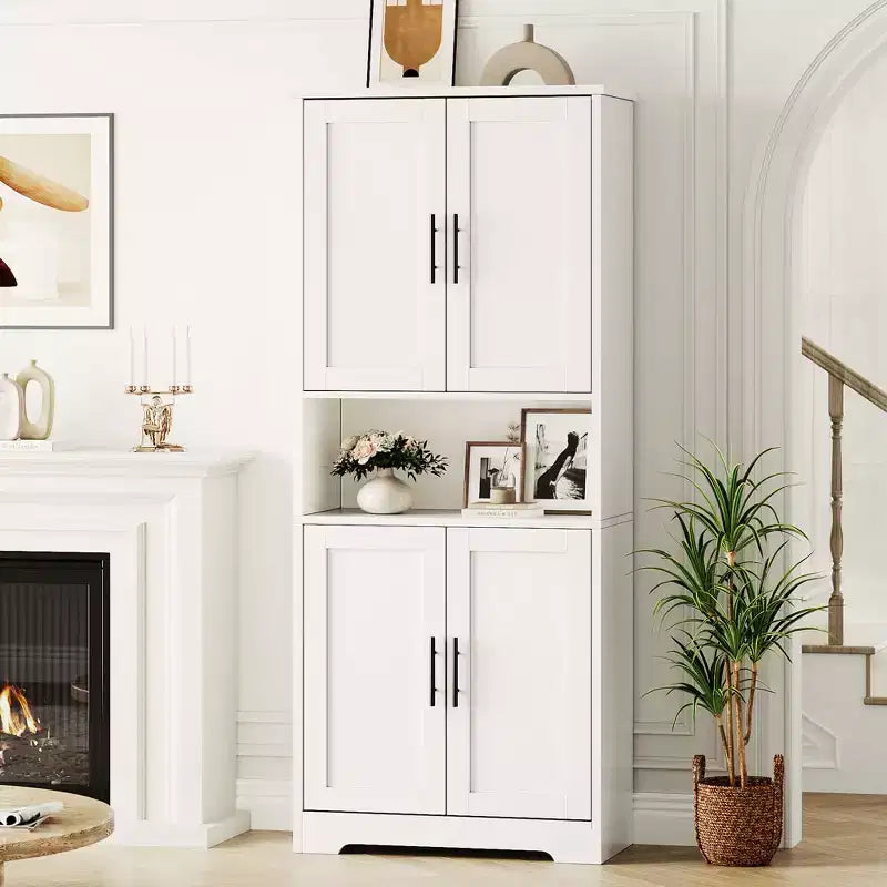 Meuble de rangement moderne avec étagères réglables et portes pour cuisine, salle de bain et salon