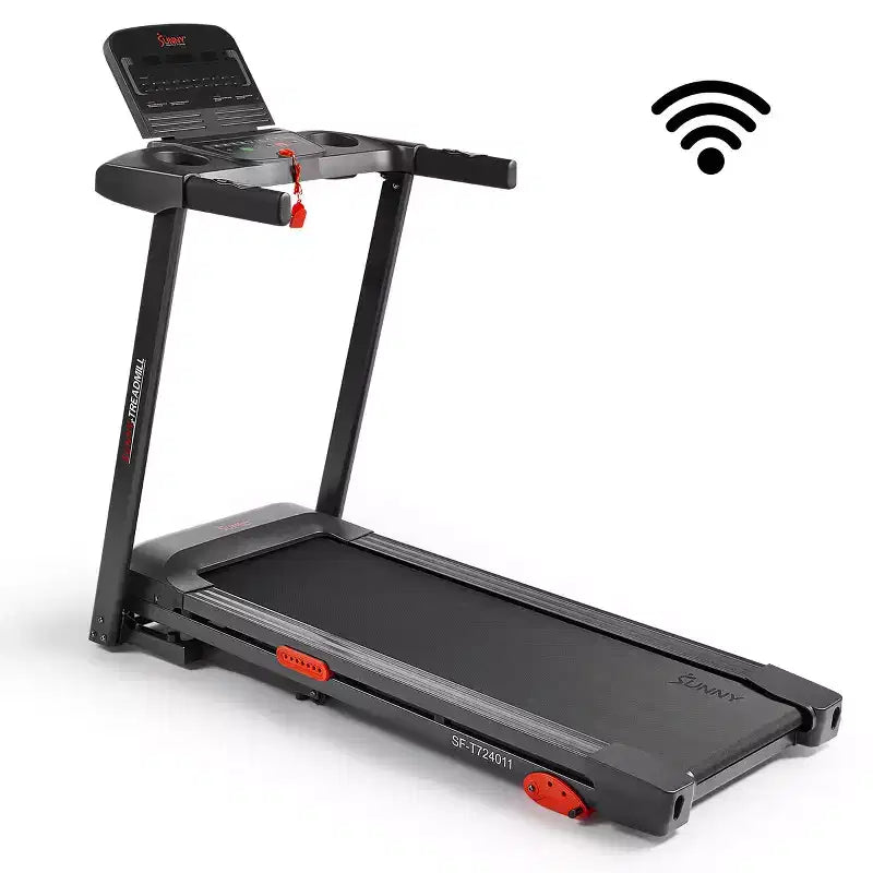 Tapis de course intelligent Sunny Health & Fitness Active 300 avec Wi-Fi, inclinaison manuelle à 3 niveaux, absorption des chocs et connectivité à l'application SunnyFit