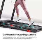 Tapis de course intelligent Sunny Health & Fitness Active 300 avec Wi-Fi, inclinaison manuelle à 3 niveaux, absorption des chocs et connectivité à l'application SunnyFit