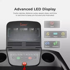 Tapis de course intelligent Sunny Health & Fitness Active 300 avec Wi-Fi, inclinaison manuelle à 3 niveaux, absorption des chocs et connectivité à l'application SunnyFit