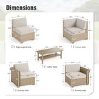 Captiva Designs Large Outdoor Patio Sectional Sofa Wicker Furniture Conversation Set with Cushions