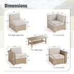 Captiva Designs Large Outdoor Patio Sectional Sofa Wicker Furniture Conversation Set with Cushions