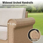 Captiva Designs Large Outdoor Patio Sectional Sofa Wicker Furniture Conversation Set with Cushions