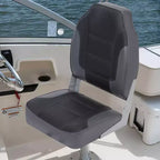 2 Pack Folding Boat Seats, High Back Fishing Boat Seat, Comfortable Boat Chairs with Thick Sponge Padding and Hinge for Sightseeing Boat, Speedboat