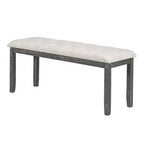 Ensemble de salle à manger de ferme pour 4 personnes, table de cuisine rectangulaire avec 4 chaises rembourrées et un banc