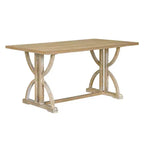 Ensemble de salle à manger de ferme pour 4 personnes, table de cuisine rectangulaire avec 4 chaises rembourrées et un banc