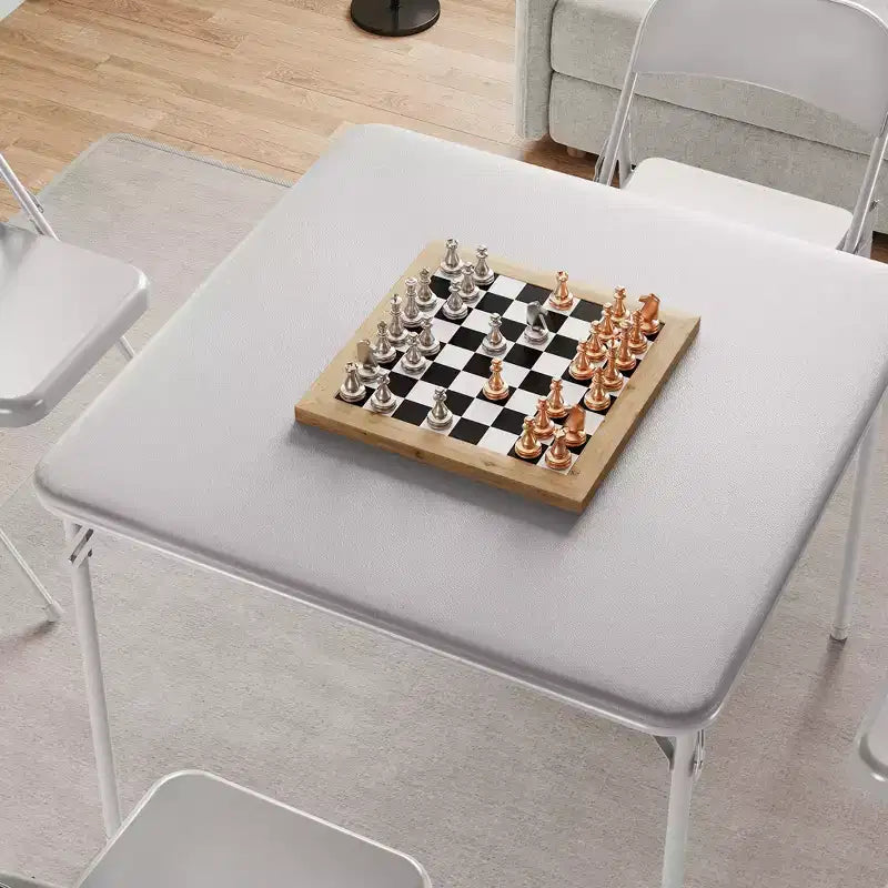 Table de jeu pliante COZONY 38, table de jeu rembourrée en PU avec cadre en acier pour les fêtes et les soirées de jeux