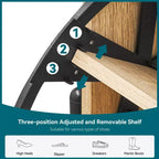 Meuble de rangement pour chaussures avec 2 portes abattantes et tiroirs, organisateur de chaussures en rotin naturel avec pieds en métal et étagère réglable, sur pied pour entrée