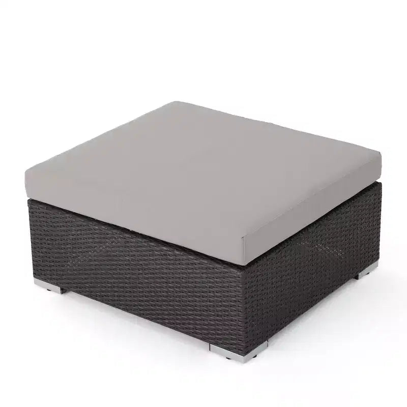 GDFStudio Avianna Outdoor Wicker 5 Seater Sofa Chat Set with Ottomans