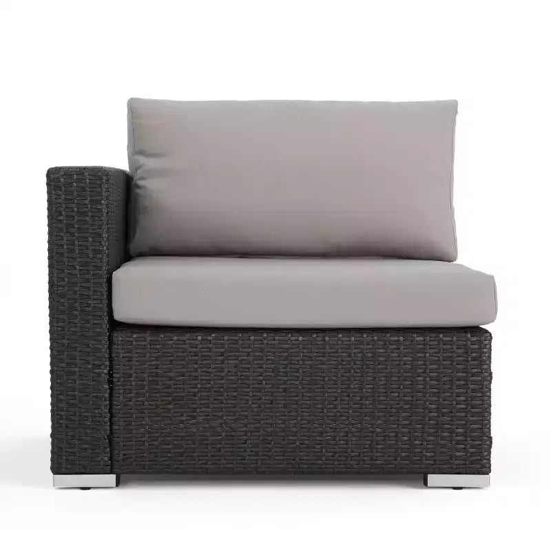 GDFStudio Avianna Outdoor Wicker 5 Seater Sofa Chat Set with Ottomans