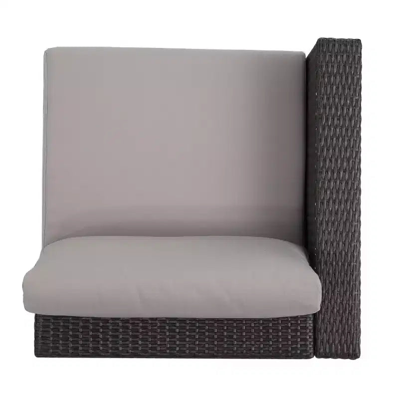 GDFStudio Avianna Outdoor Wicker 5 Seater Sofa Chat Set with Ottomans