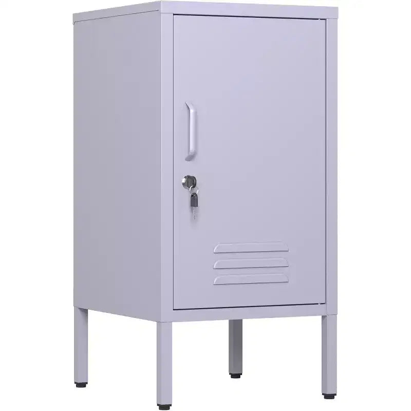 Table de chevet casier en métal, table de nuit à porte unique avec 2 étagères réglables, armoire latérale de chevet moderne pour chambre à coucher, salon, bureau