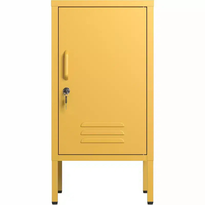 Table de chevet casier en métal, table de nuit à porte unique avec 2 étagères réglables, armoire latérale de chevet moderne pour chambre à coucher, salon, bureau