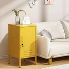 Table de chevet casier en métal, table de nuit à porte unique avec 2 étagères réglables, armoire latérale de chevet moderne pour chambre à coucher, salon, bureau