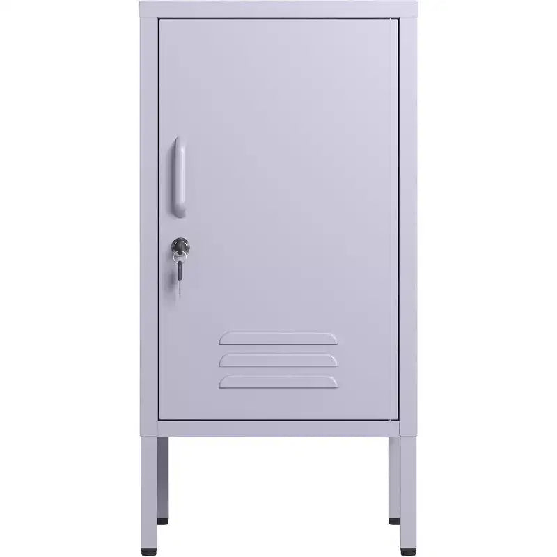 Table de chevet casier en métal, table de nuit à porte unique avec 2 étagères réglables, armoire latérale de chevet moderne pour chambre à coucher, salon, bureau
