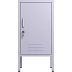 Table de chevet casier en métal, table de nuit à porte unique avec 2 étagères réglables, armoire latérale de chevet moderne pour chambre à coucher, salon, bureau