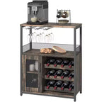 Mini bar de rangement compact Acekool – Meuble à vin avec étagères réglables et porte-verres
