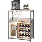 Mini bar de rangement compact Acekool – Meuble à vin avec étagères réglables et porte-verres