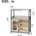 Mini bar de rangement compact Acekool – Meuble à vin avec étagères réglables et porte-verres