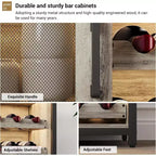 Mini bar de rangement compact Acekool – Meuble à vin avec étagères réglables et porte-verres