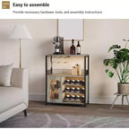 Mini bar de rangement compact Acekool – Meuble à vin avec étagères réglables et porte-verres