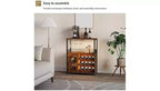 Mini bar de rangement compact Acekool – Meuble à vin avec étagères réglables et porte-verres