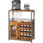 Mini bar de rangement compact Acekool – Meuble à vin avec étagères réglables et porte-verres