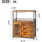 Mini bar de rangement compact Acekool – Meuble à vin avec étagères réglables et porte-verres