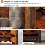 Mini bar de rangement compact Acekool – Meuble à vin avec étagères réglables et porte-verres
