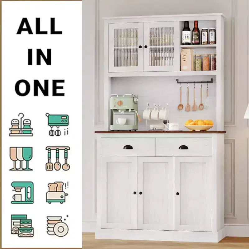 Mini bar de rangement compact Acekool – Meuble à vin avec étagères réglables et porte-verres
