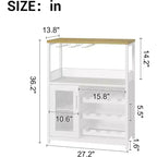 Mini bar de rangement compact Acekool – Meuble à vin avec étagères réglables et porte-verres