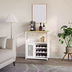 Mini bar de rangement compact Acekool – Meuble à vin avec étagères réglables et porte-verres