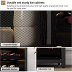 Mini bar de rangement compact Acekool – Meuble à vin avec étagères réglables et porte-verres