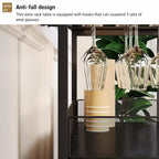 Mini bar de rangement compact Acekool – Meuble à vin avec étagères réglables et porte-verres