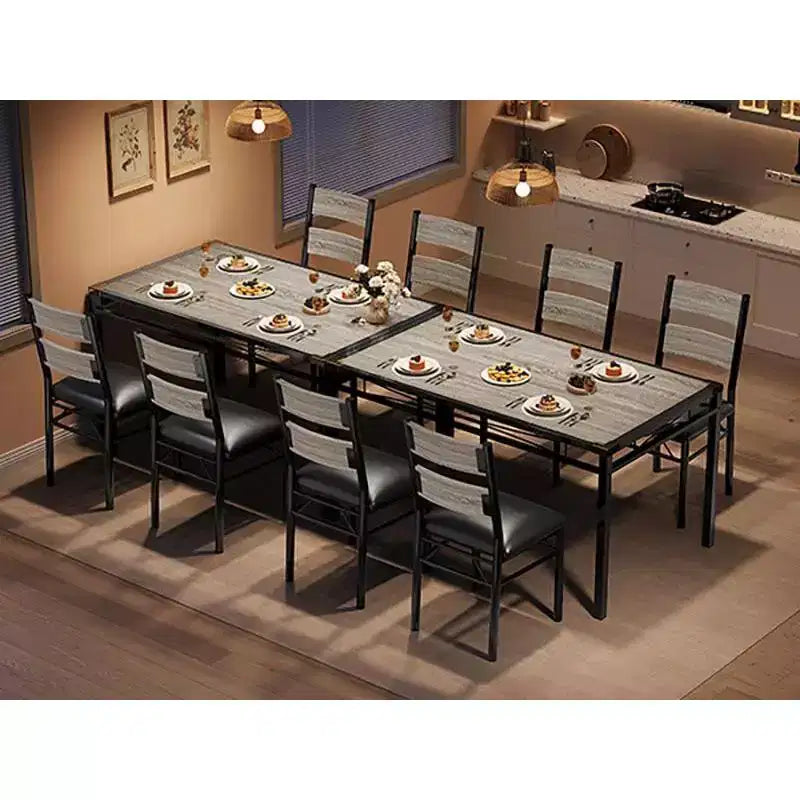 Farmhouse Style Dining Table Set with Wood Table Top and Upholstered Chairs for Small Space, Kitchen, Apartment, Dining Room and Living Room