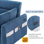 CLIHOME Canapé convertible 55,1 po avec dossier réglable, poches de rangement, 2 oreillers moelleux