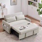 CLIHOME Canapé convertible 55,1 po avec dossier réglable, poches de rangement, 2 oreillers moelleux