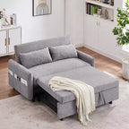 CLIHOME Canapé convertible 55,1 po avec dossier réglable, poches de rangement, 2 oreillers moelleux