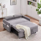 CLIHOME Canapé convertible 55,1 po avec dossier réglable, poches de rangement, 2 oreillers moelleux