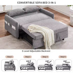 CLIHOME Canapé convertible 55,1 po avec dossier réglable, poches de rangement, 2 oreillers moelleux