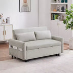 CLIHOME Canapé convertible 55,1 po avec dossier réglable, poches de rangement, 2 oreillers moelleux